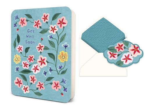 Get Well Soon Floral Deluxe Greeting Card