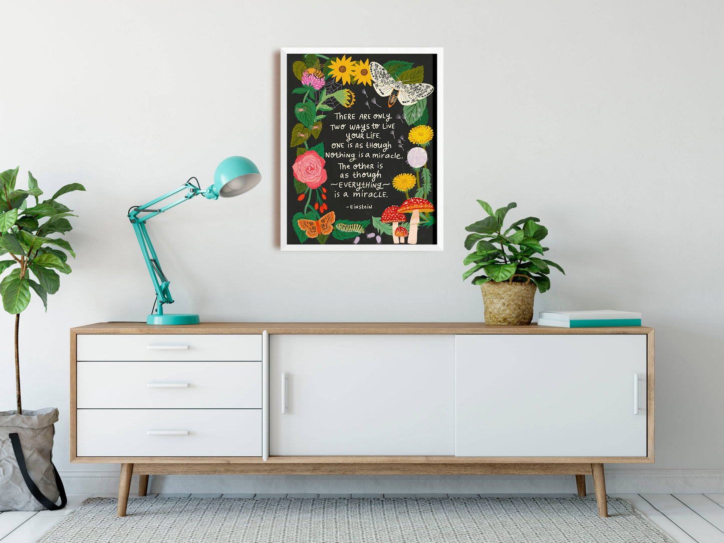 Everything is a Miracle Art Print - Nature - Einstein Quote: 8 x 10