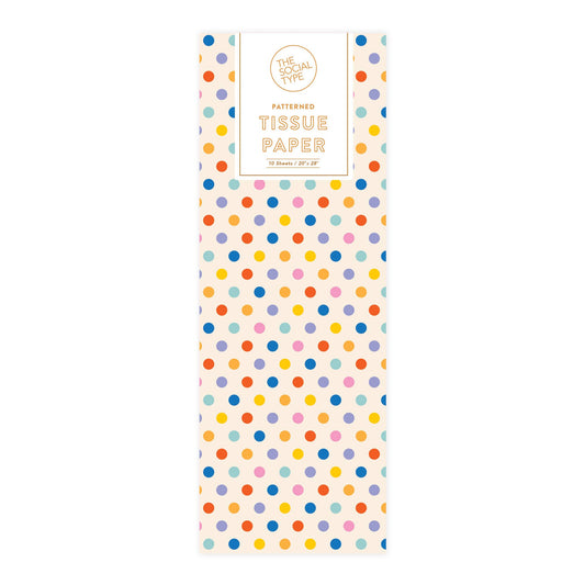 Rainbow Confetti Dot Tissue Paper