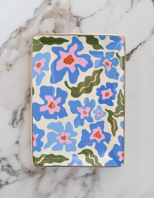 Porcelain Trinket Tray | Trippy Daisies