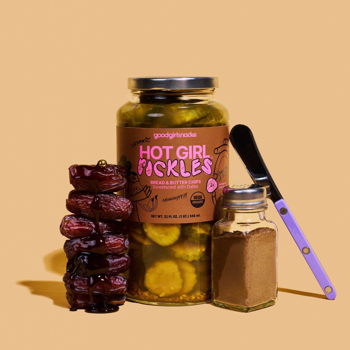 HOT GIRL PICKLES Bread & Butter Chips (6 x 32oz jars) – Platter & Petal ...
