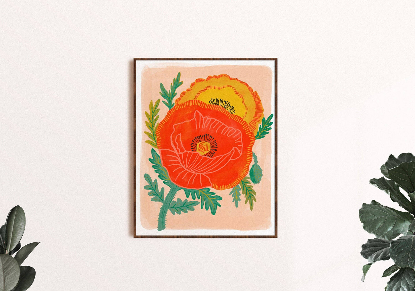 Poppy Garden - Botanical Art Print: 13 x 19