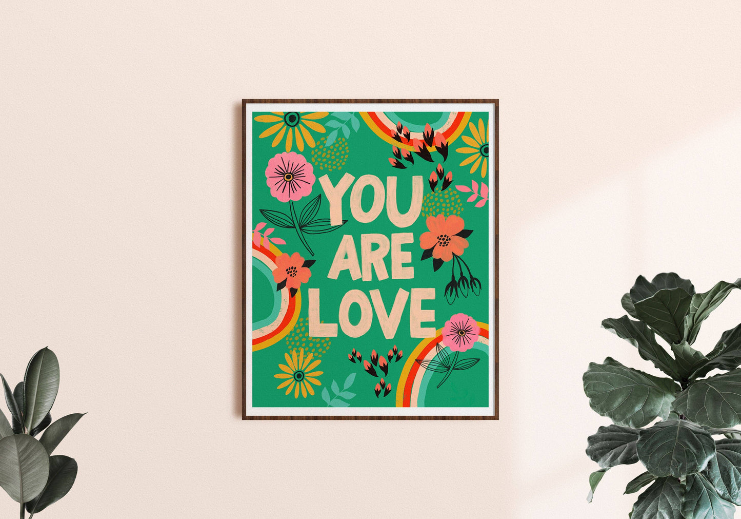 You Are Love - Art Print: Red/Pink/Cream / 12 x 18
