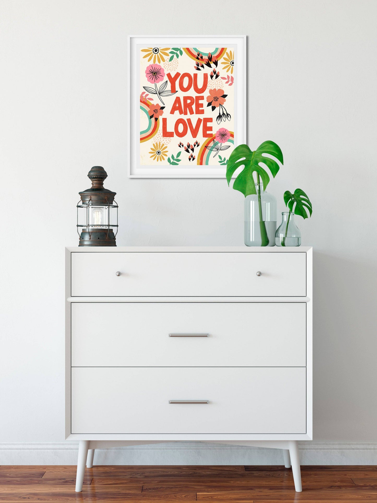 You Are Love - Art Print: Red/Pink/Cream / 12 x 18