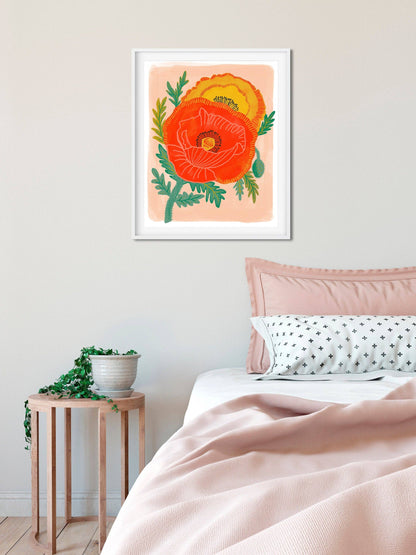 Poppy Garden - Botanical Art Print: 13 x 19
