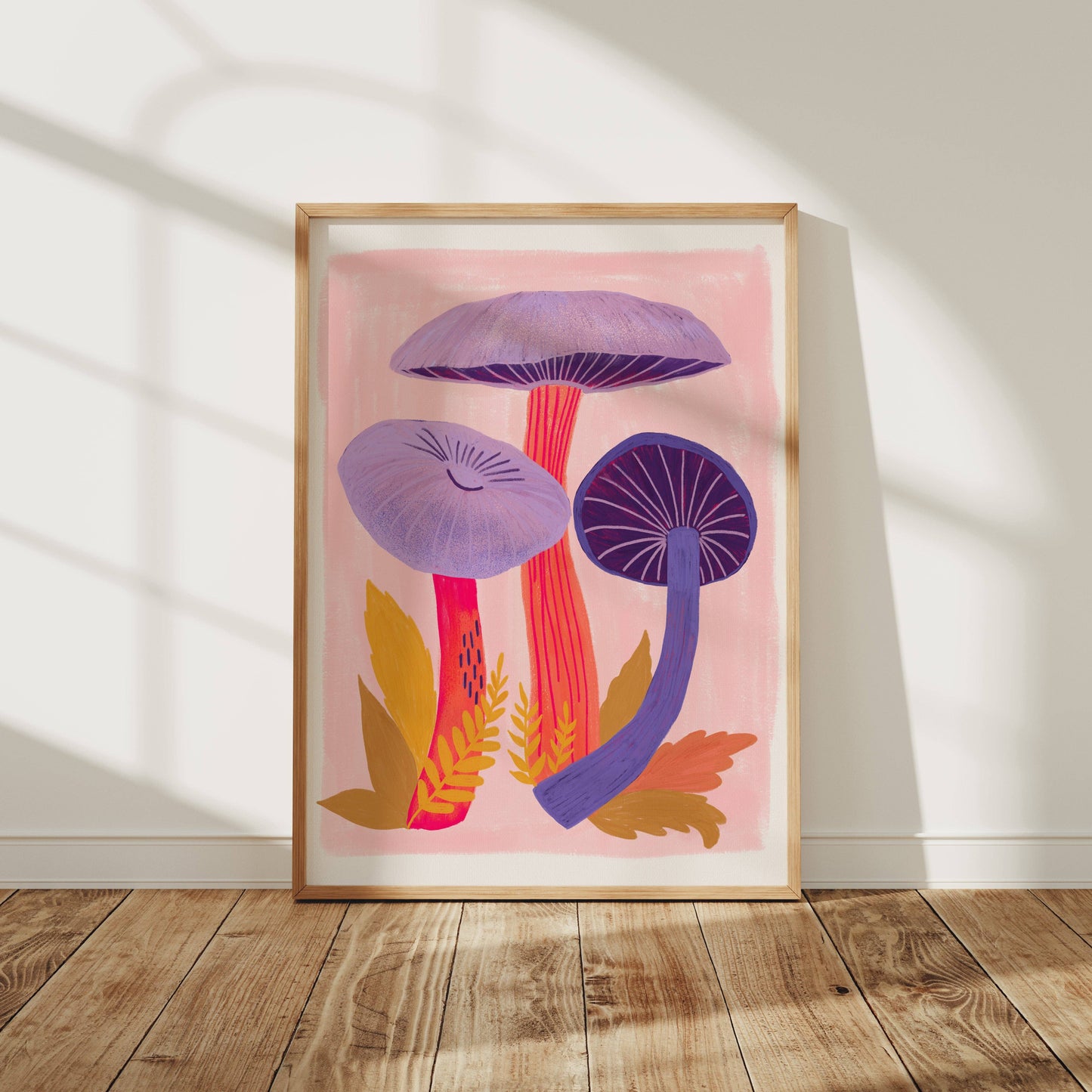Lavender Mushrooms - Art Print: 11 x 14 inches
