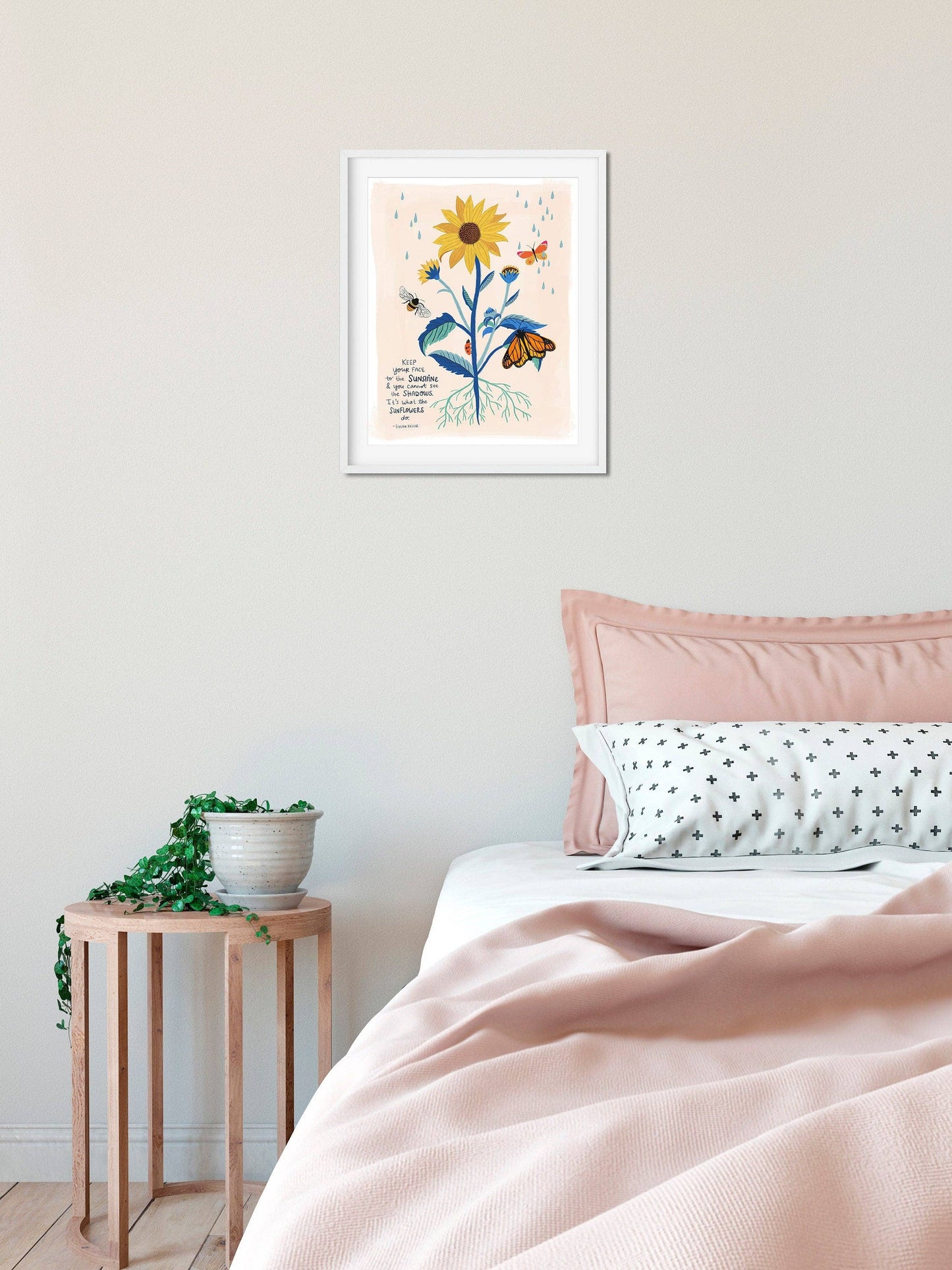 Sunflowers Quote -  Art Print: 11 x 14 inches