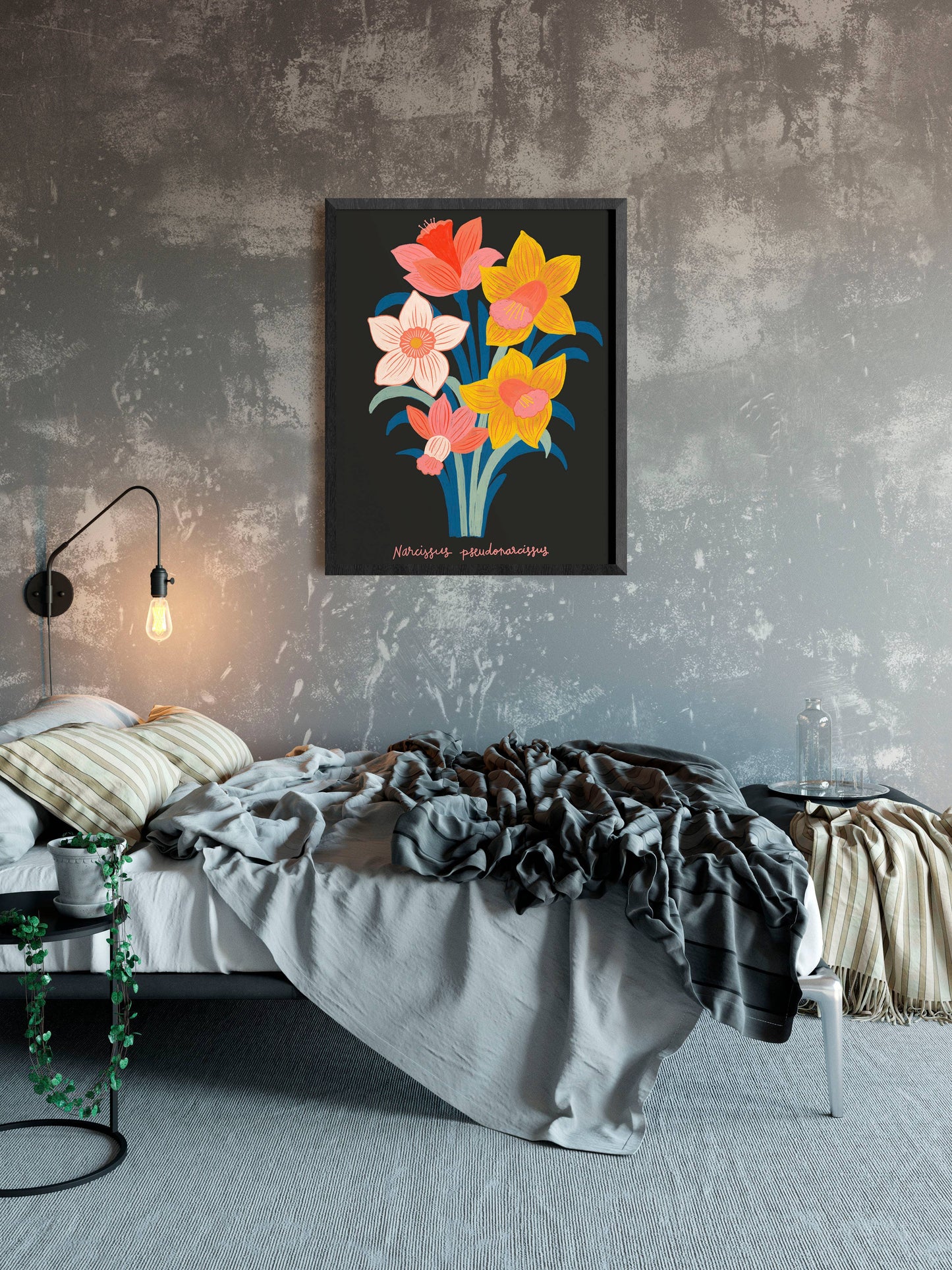 Daffodils Art Print - Botanical Flower Illustration : 12 x 18