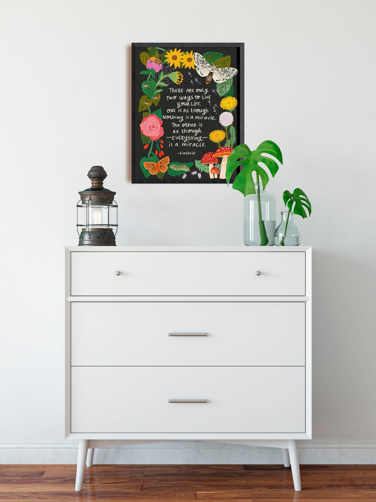 Everything is a Miracle Art Print - Nature - Einstein Quote: 8 x 10