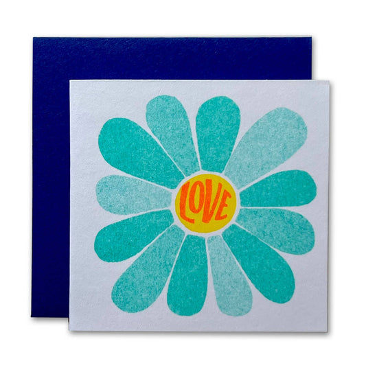 Flower Power Love Risograph Tiny Card