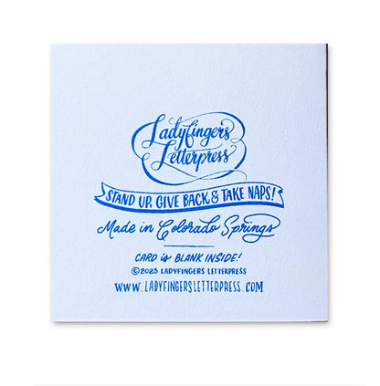 You're A Blue Ribbon Kinda Pal Risograph Tiny Card