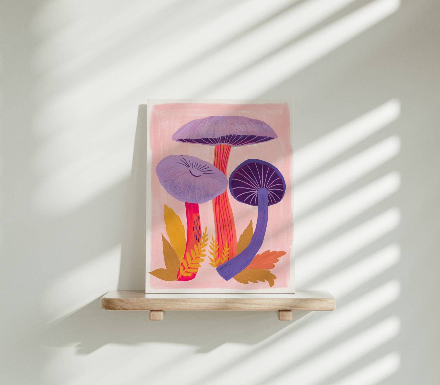 Lavender Mushrooms - Art Print: 11 x 14 inches