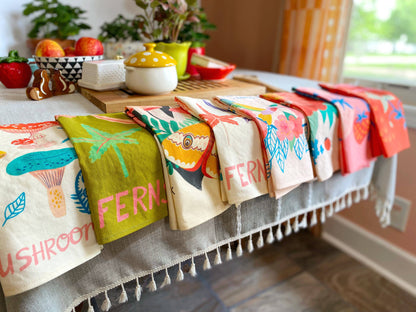Bee Garden Linen Cotton Handmade Tea Towel