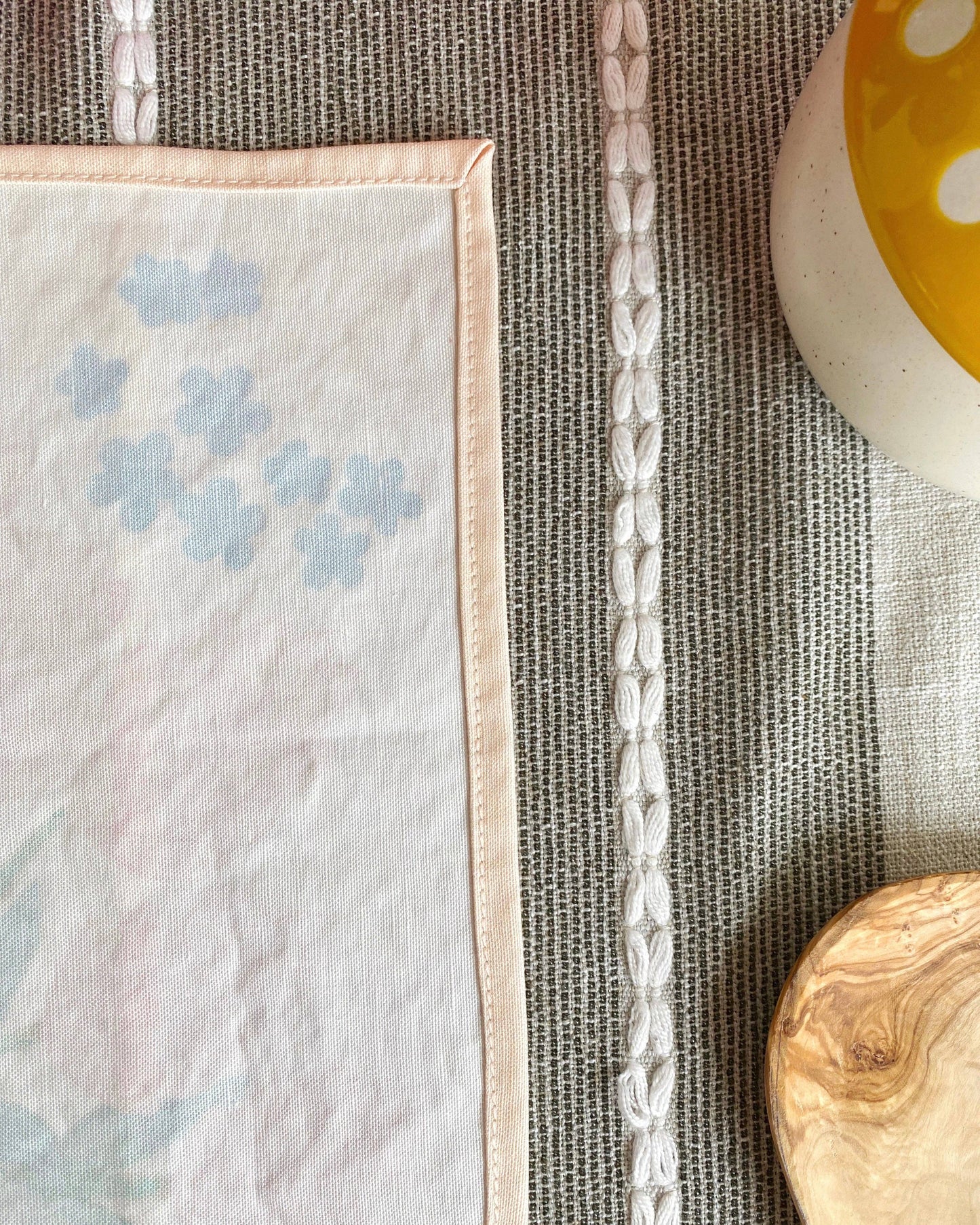Bee Garden Linen Cotton Handmade Tea Towel